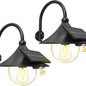 Solcelledrevet bevegelsessensor låvevegger med 3 moduser og fleksibel arm-design (2-pakning) – Halden