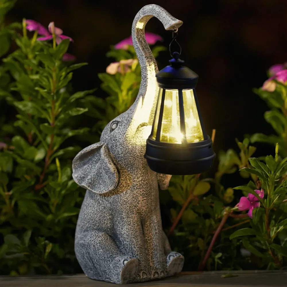 Stemningsfull solcellelampe hagen - Elephant Glow