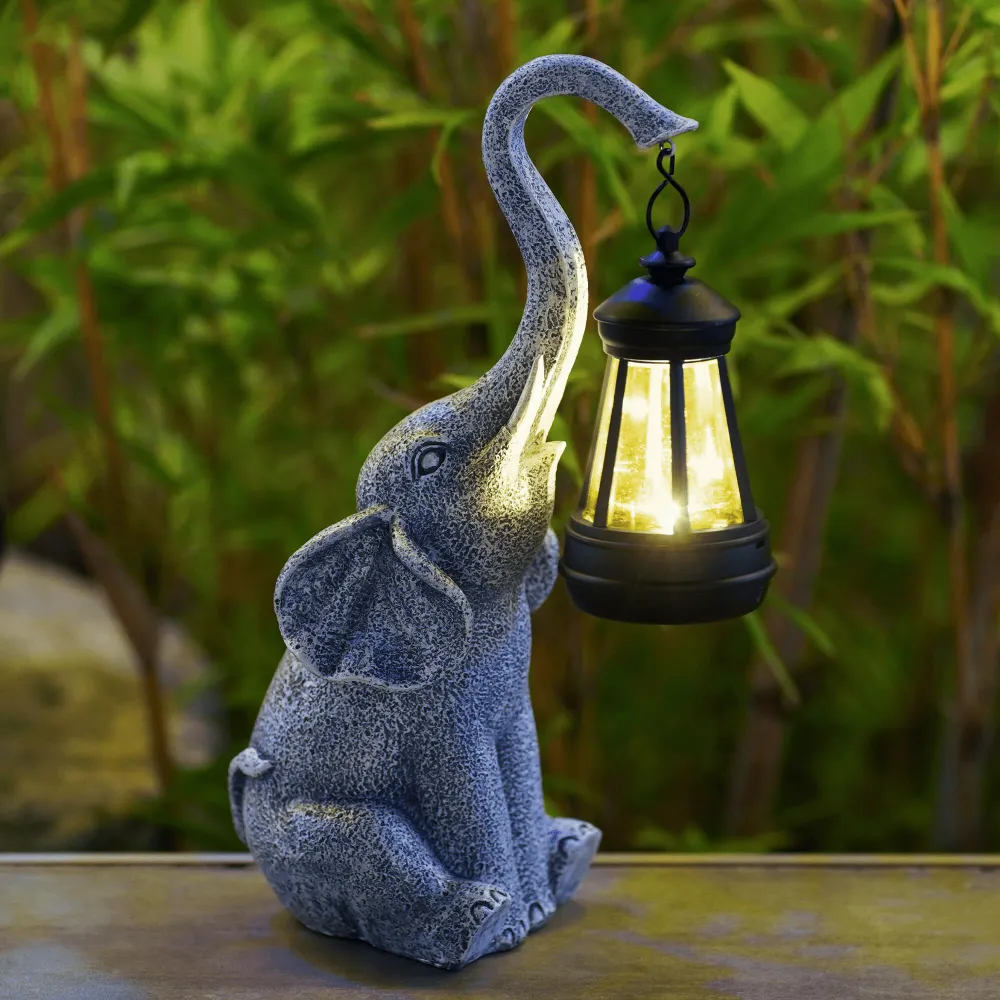 Stemningsfull solcellelampe hagen - Elephant Glow
