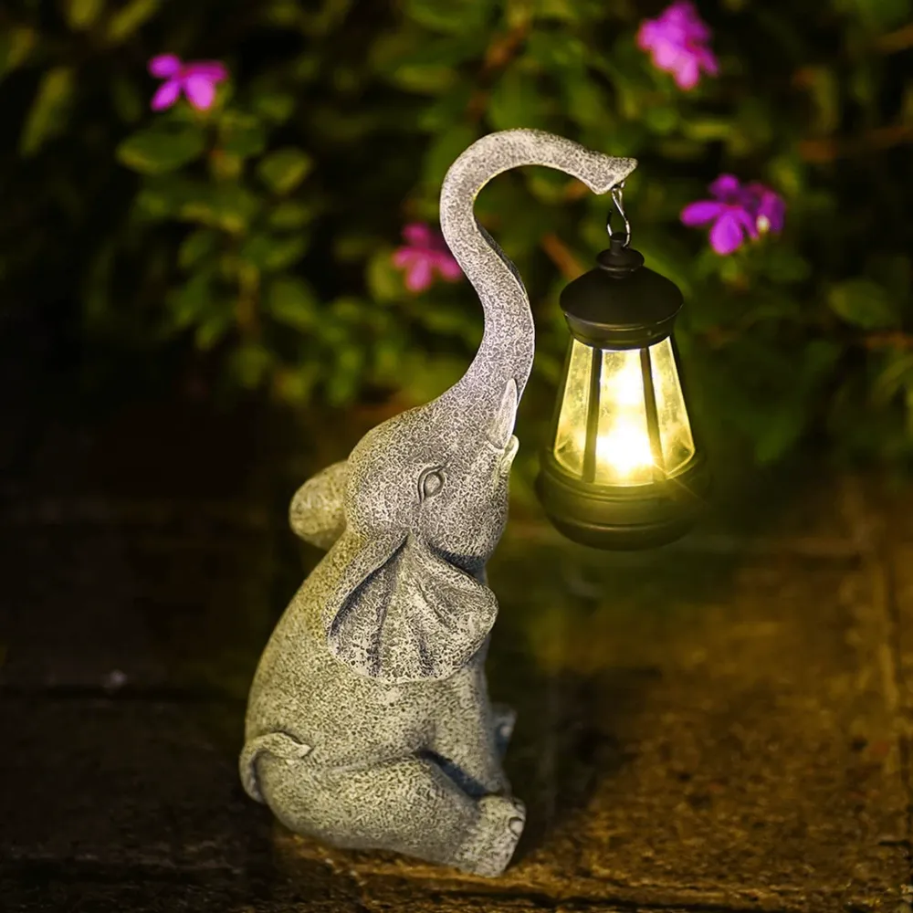 Stemningsfull solcellelampe hagen - Elephant Glow