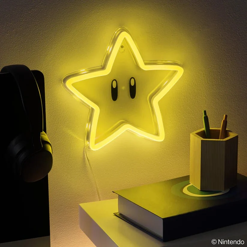 Super Mario Lampe Super Star Neon