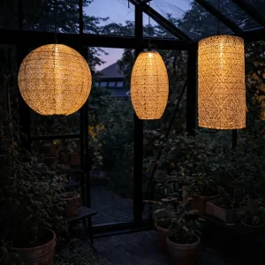 Sylinderlampe med solceller - SUMMER GOLD