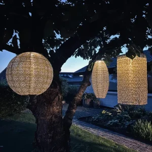 Sylinderlampe med solceller - SUMMER WHITE