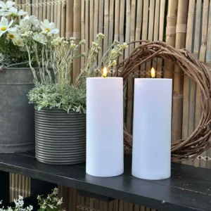 Utendørs XL LED bloklys H 25cm - Sett med 2 stk inkl fjernkontroll