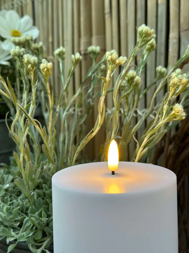 Utendørs XL LED bloklys H 25cm - Sett med 2 stk inkl fjernkontroll