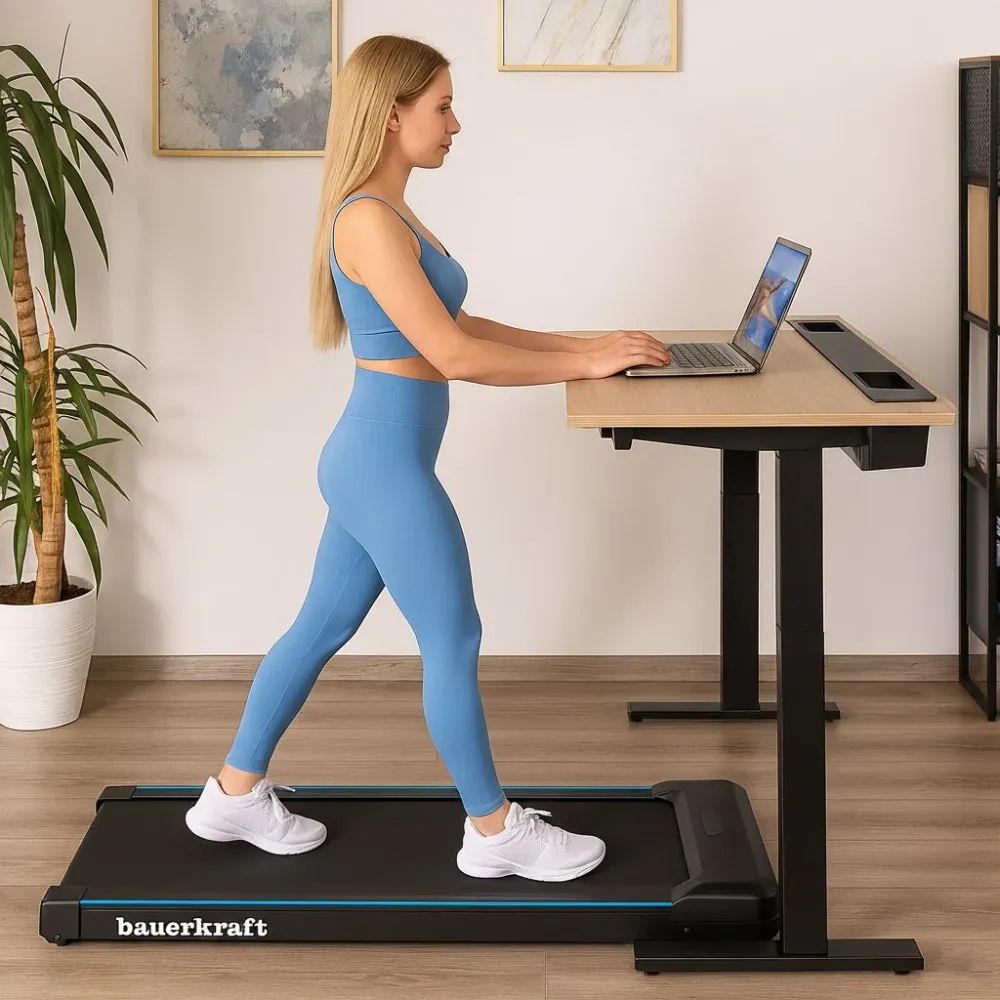 Walking pad Tredemølle 1–6km/t Med LED-display 385x950mm Bauerkraft