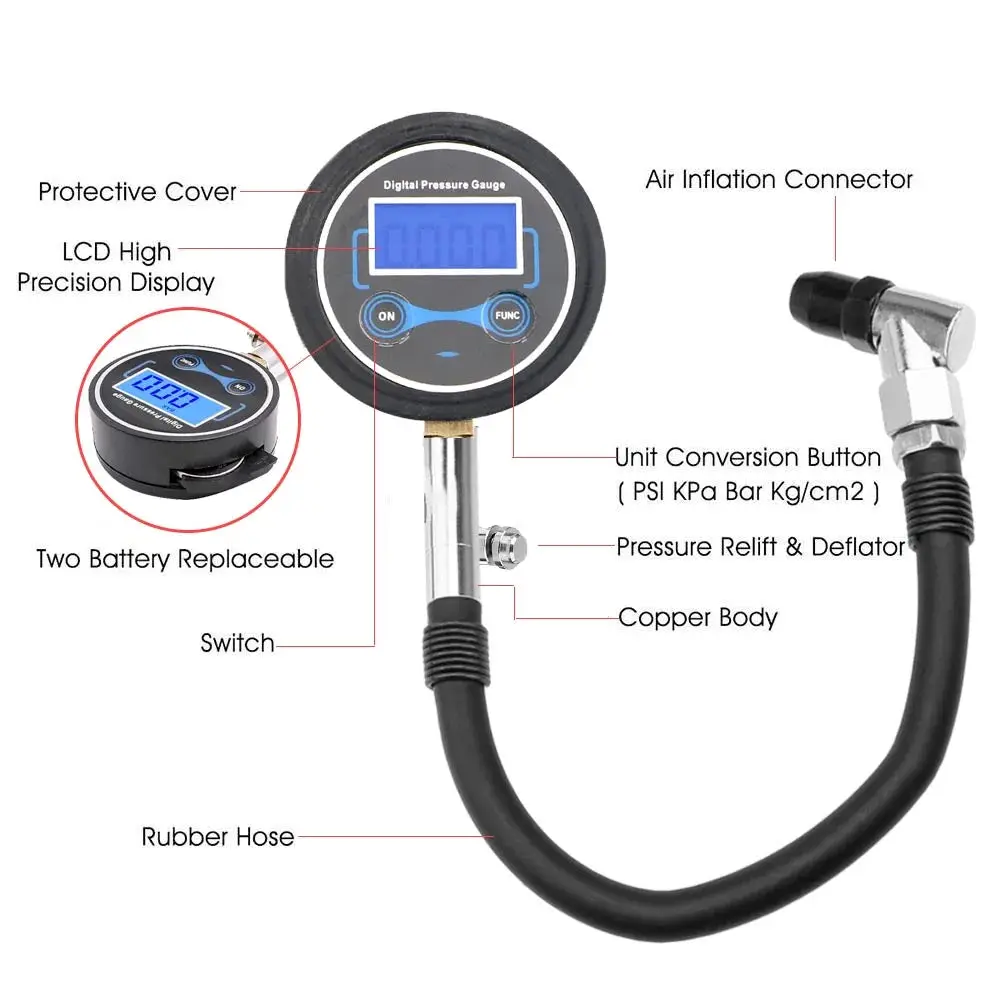 Ducati Monster 696 Tire Pressure Gauge, High-Precision Digital Meter