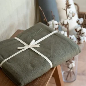 Calm Organic Cotton Yoga Blanket - Dark Olive