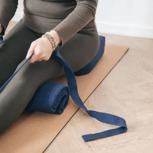 Calm Organic Cotton Yoga Blanket - Dark Blue