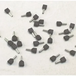 Terminalrør isolert. dobbel svart 2x1,5mm-L8mm bag m/500stk.