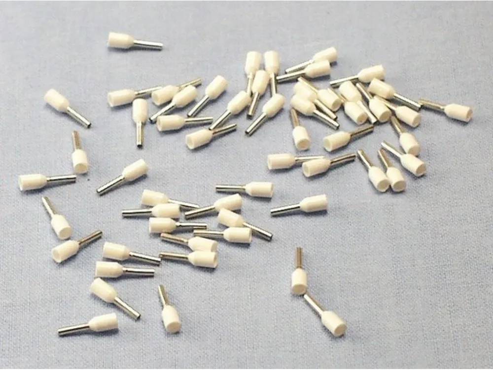 Terminalrør isolert hvit 0,5mm-L6mm; pose m/500stk.