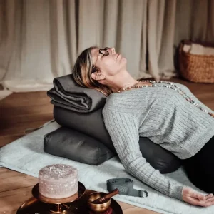Calm Organic cotton Yoga Bolster - Dark Grey