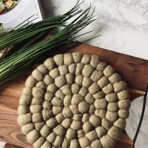 Bordskåner DOTS - Taupe ull