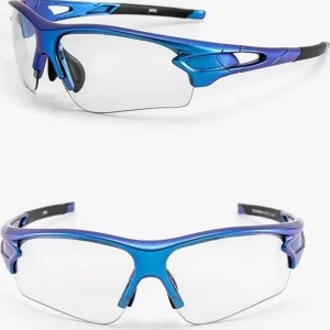 Sykkelbriller fotochrome UV400 klart glass 30g blå – RockBros 10069