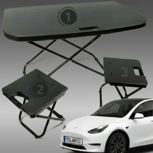 Tesla Model Y Folding Camping Picnic Table passer bak bagasjerommet bærbar sammenleggbar bagasjerom med stoler sett