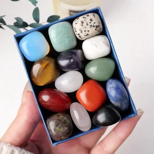 Nytt Premium Chakra sett med hele 14 stener i ca. 2cm størrelse