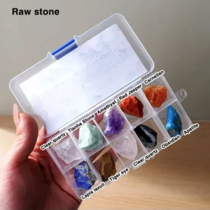 10 Pcs Stone Råkrystall sett