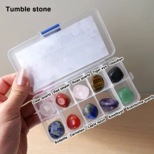 10 Pcs Stone tromlede krystall sett