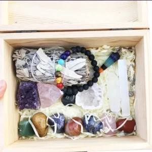 Premium 16 deler Chakra Krystallsett m/aromaolje