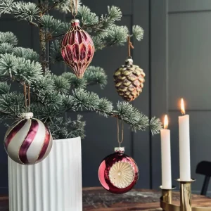 Julekuler i glass - Pakke med 4 stk