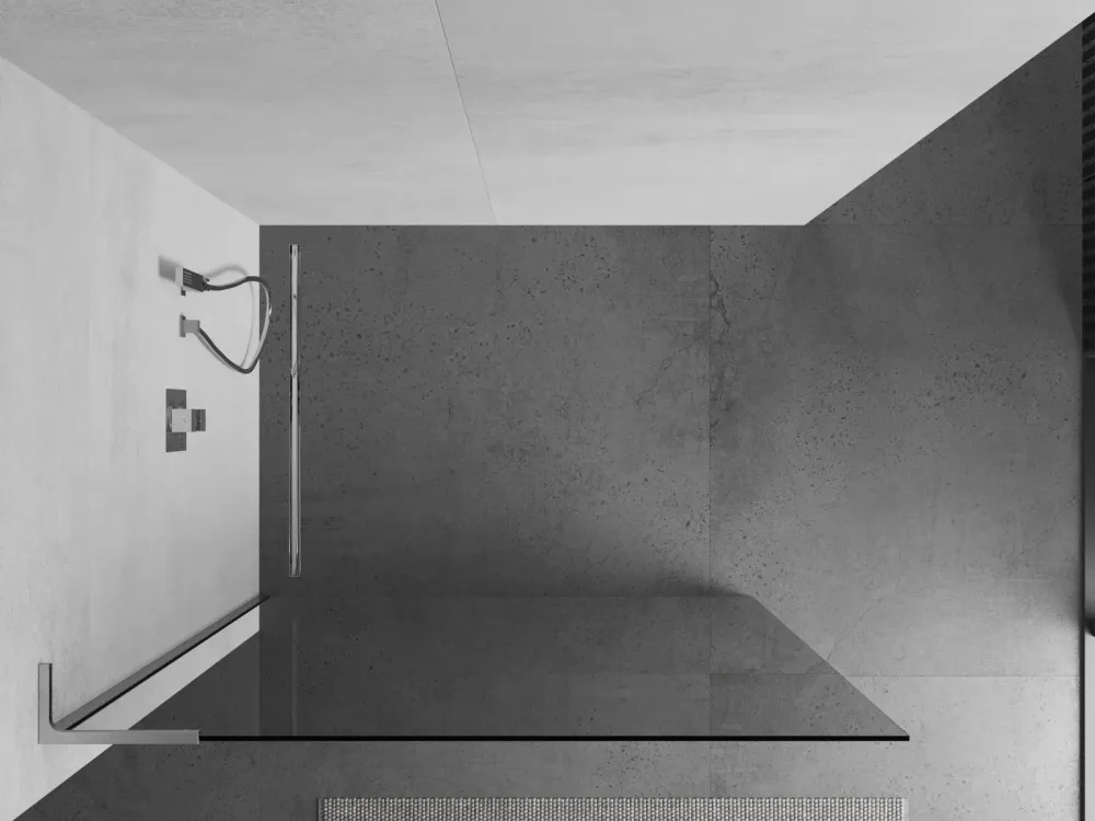 Dusjvegg Mexen Kioto L 65x200 cm gjennomsiktig 8 mm - krom