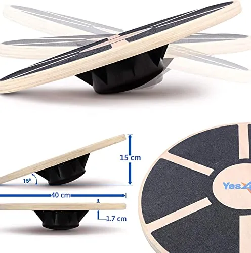 Balansebrett 40cm 15,75" Tre, 360° Rotasjon 136kg – Yes4All DB6F