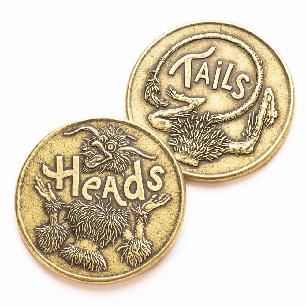Shire Post Mint Labyrinth Firey Heads or Tails Decision Maker Brass Coin