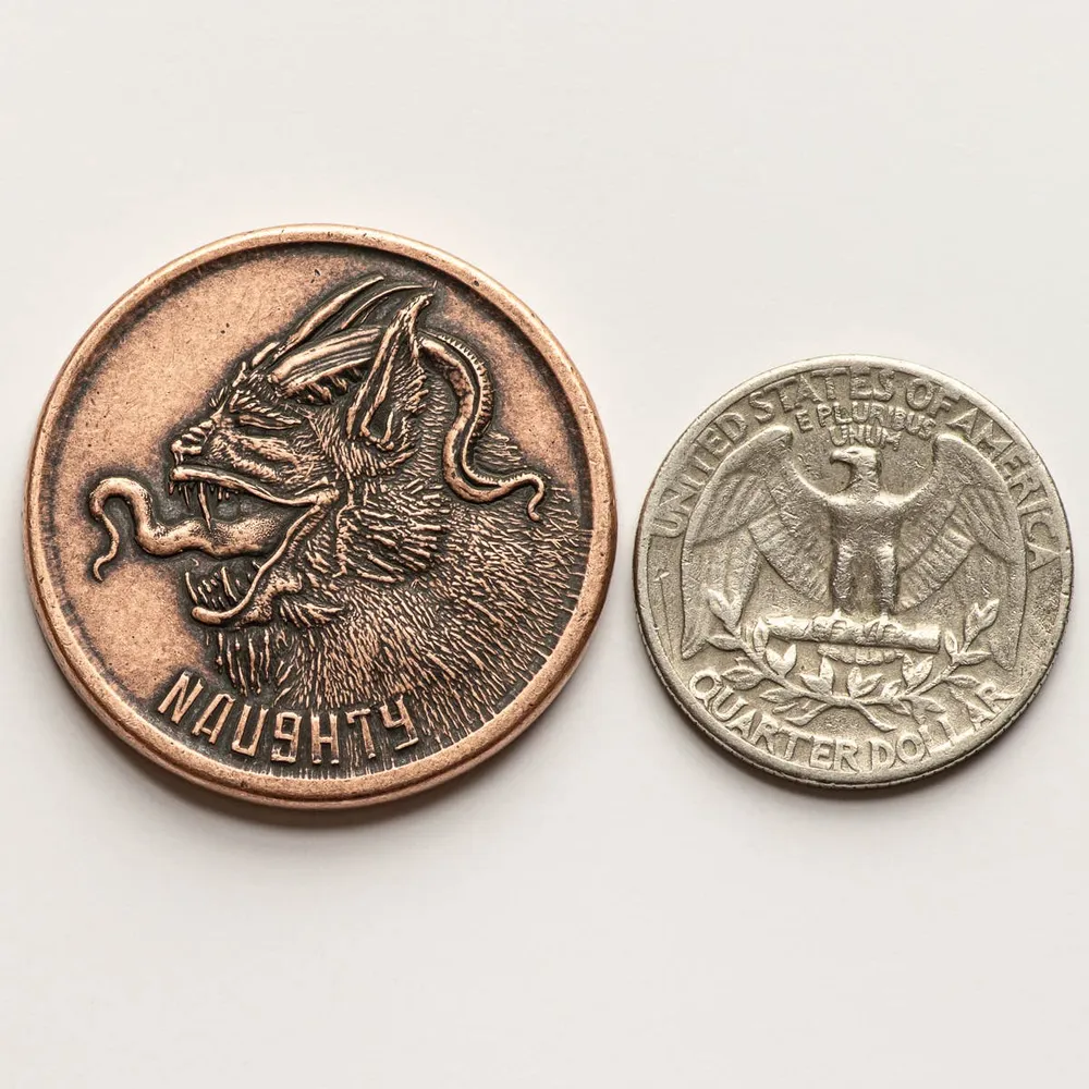 Shire Post Mint Naughty or Nice Copper Decision Maker Keepsake token
