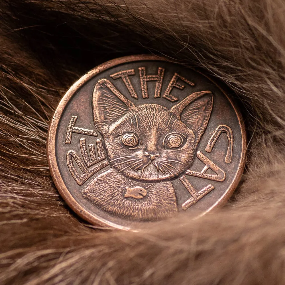 Shire Post Mint Pet Cat / Flip Again Copper Decision Maker Coin