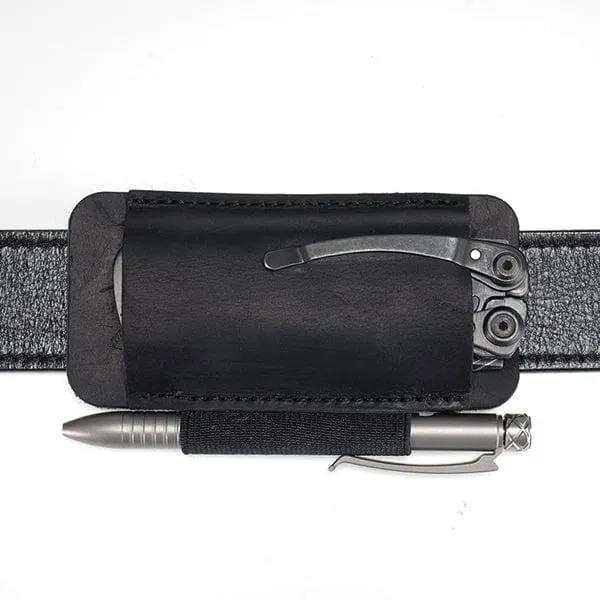 Viperade PJ33 Leather Knife Sheath Belt, Black