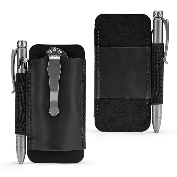 Viperade PJ33 Leather Knife Sheath Belt, Black