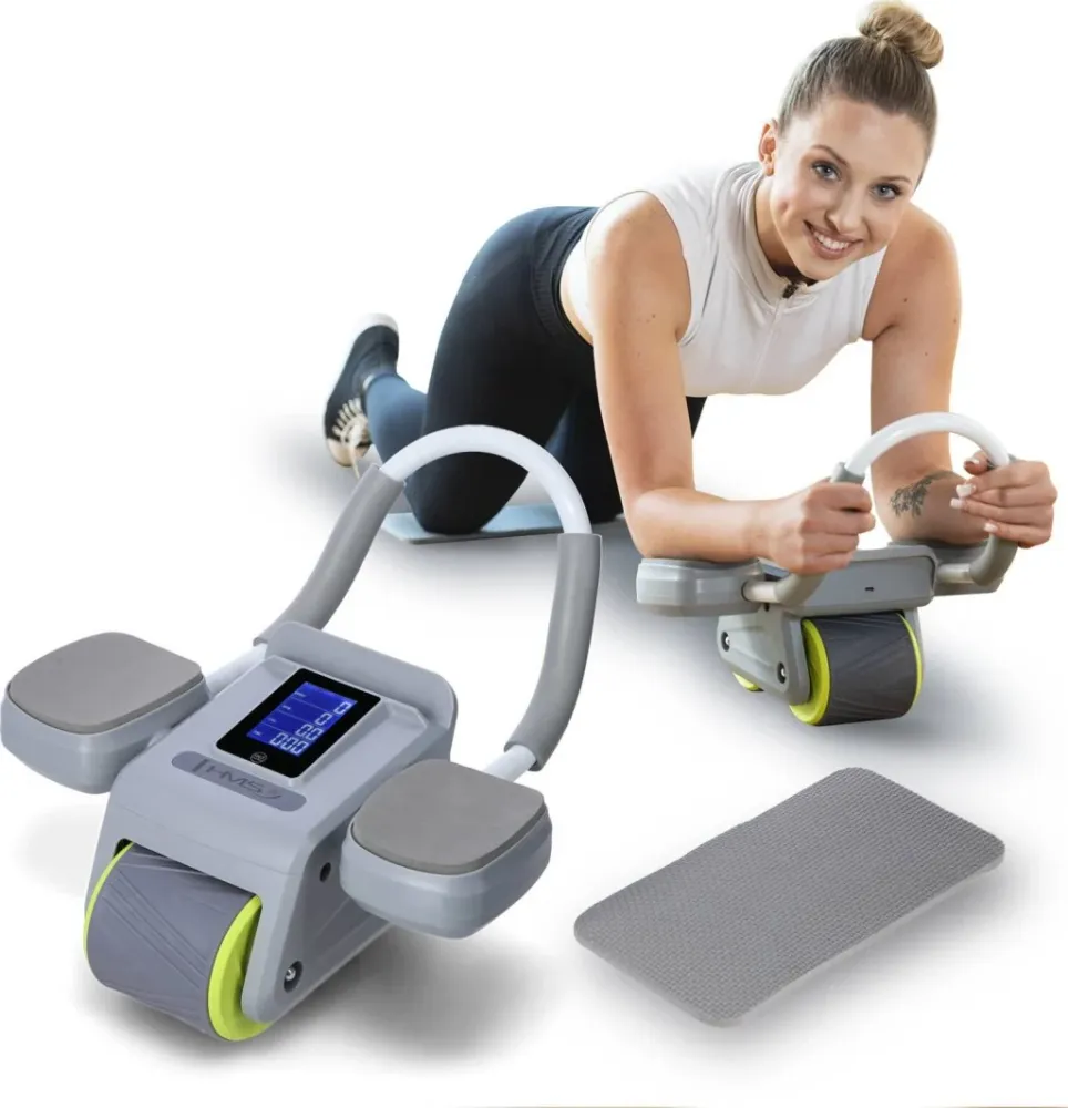 Ab Wheel Automatisk Med LCD-display, USB‑C Og 2x6 – HMS KA08 Gray