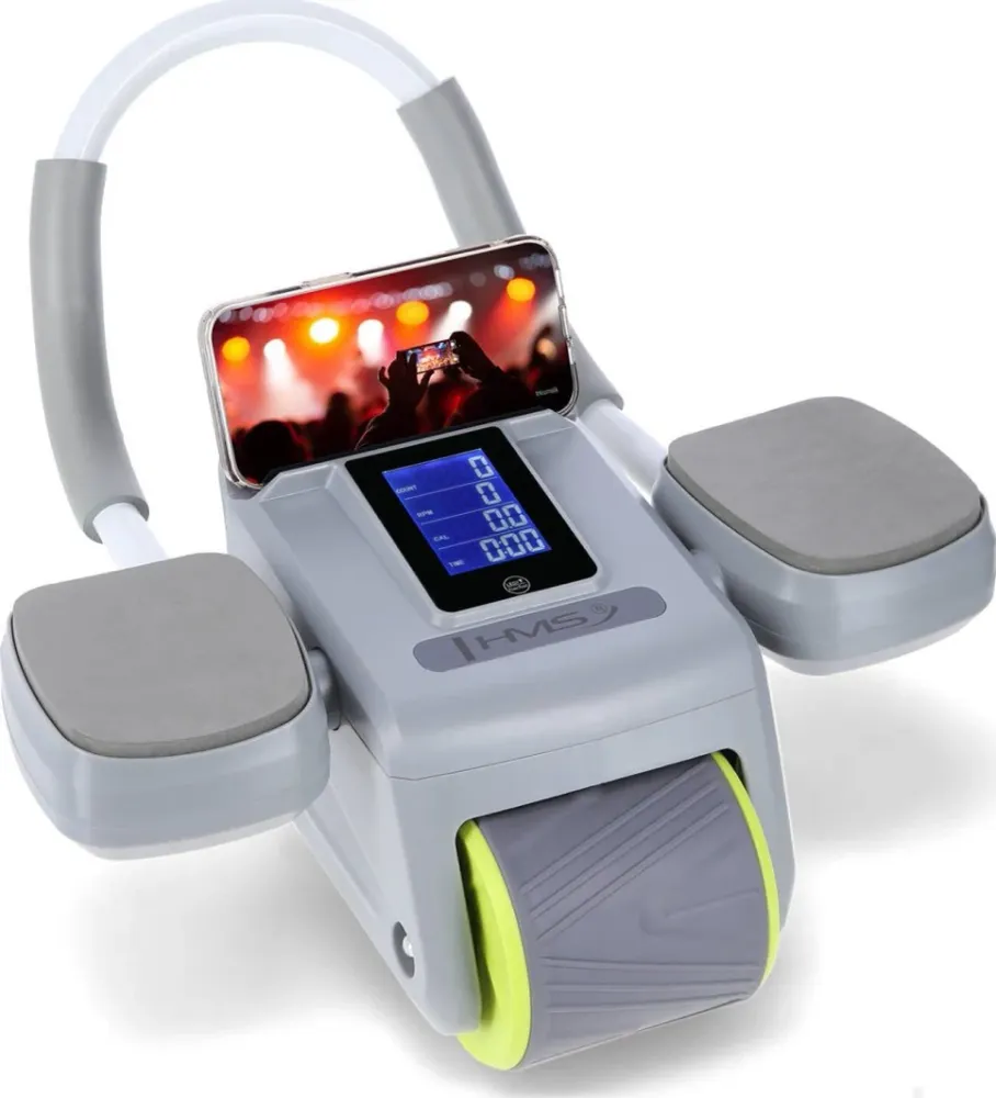 Ab Wheel Automatisk Med LCD-display, USB‑C Og 2x6 – HMS KA08 Gray