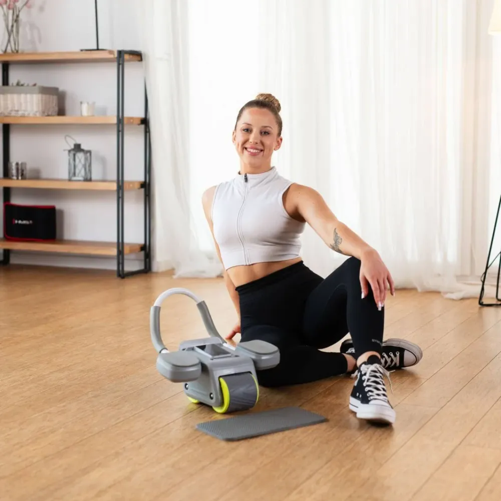 Ab Wheel Automatisk Med LCD-display, USB‑C Og 2x6 – HMS KA08 Gray