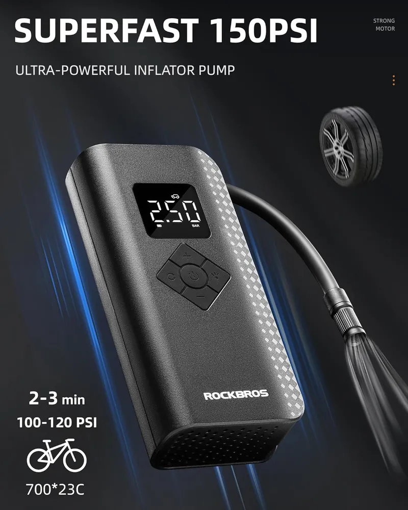Elektrisk dekkpumpe ROCKBROS 150 PSI