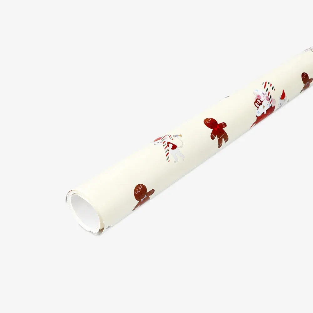 400 cm Innpakningspapir - Pepperkakefolk og varm sjokolade