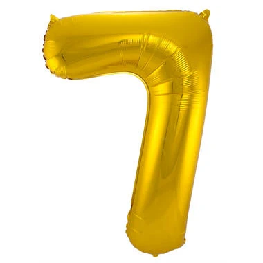 7-formet tallfolieballong (gull, 86 cm)