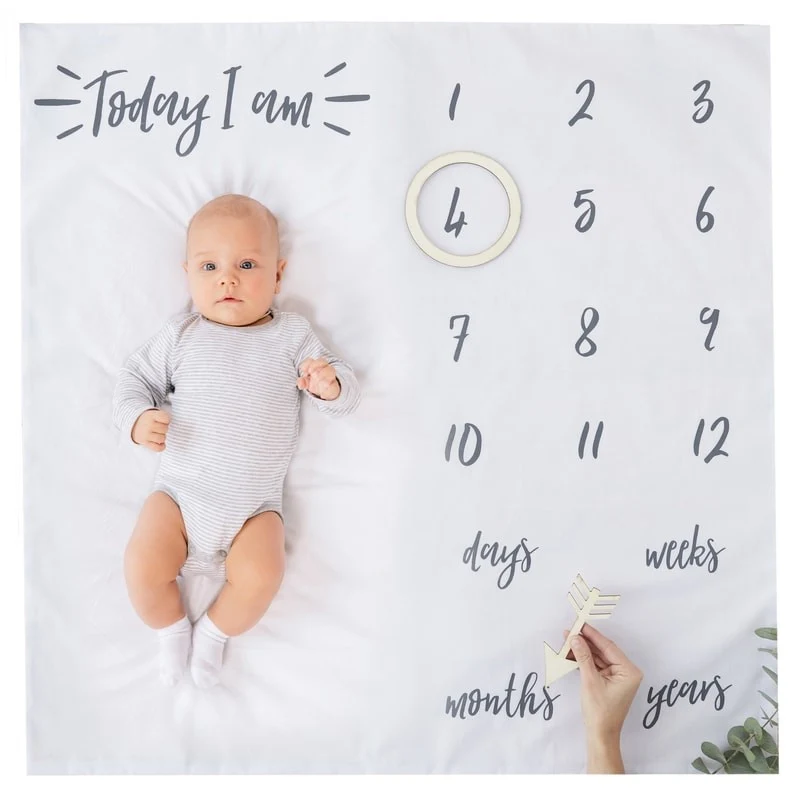 Baby Milepæl Teppe "Today I am"