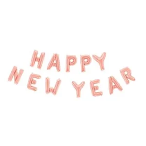 Ballong Rosegull -Happy New Year- 41cm