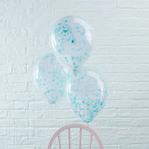 Ballonger med Konfetti Blå 5 stk.
