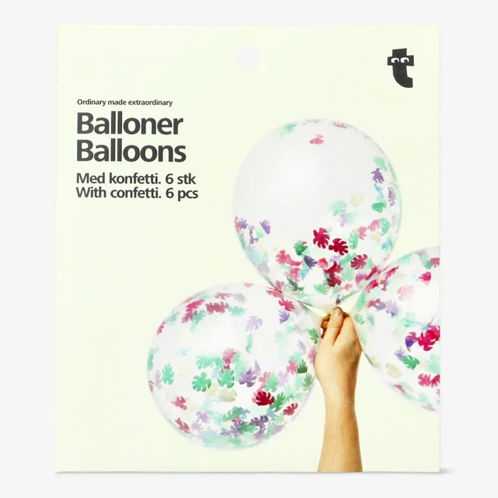 Ballonger med konfetti. 6 stk