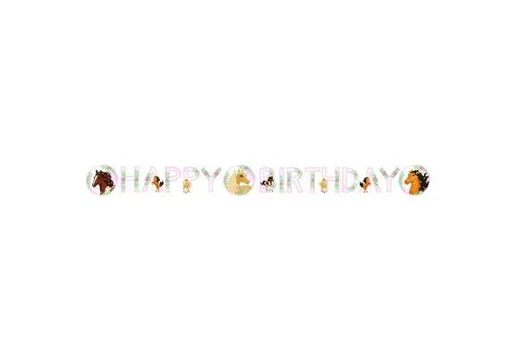 Banner Happy Birthday -Hest- 1,4m