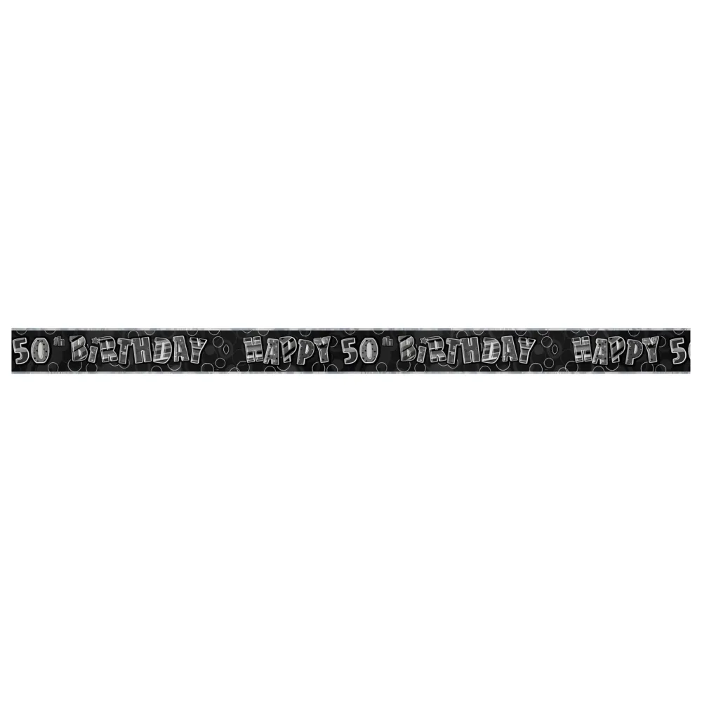 Banner, svart metallic "50th"