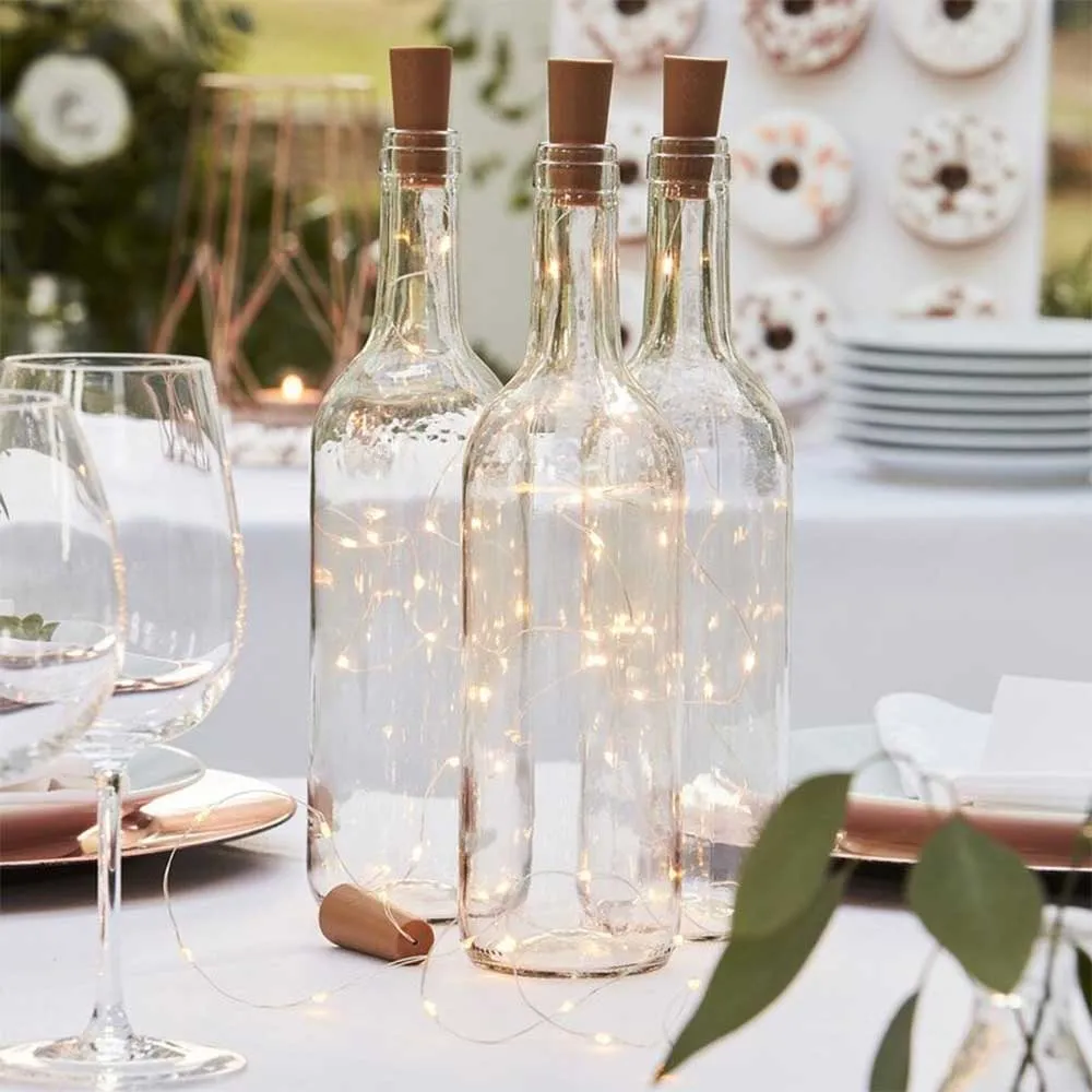 Botanical Wedding LED Lys Kork 3 stk.