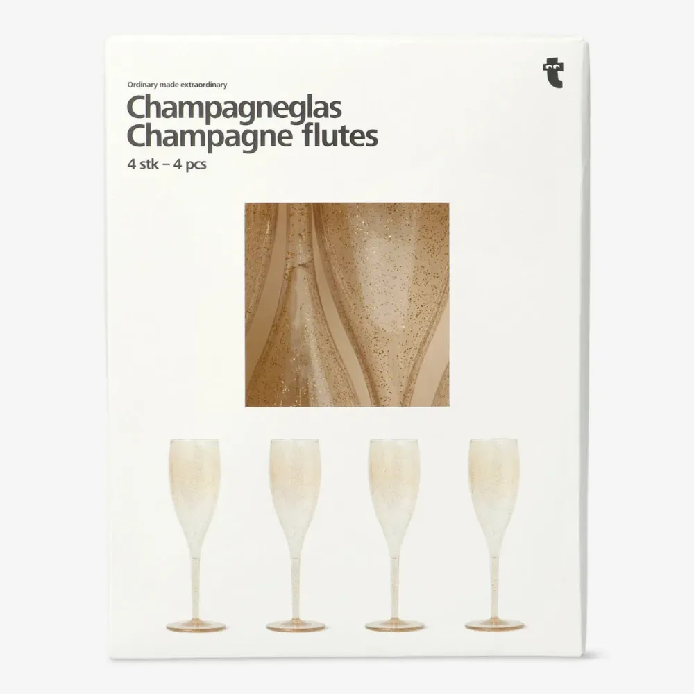 Champagneglass. 4 stk