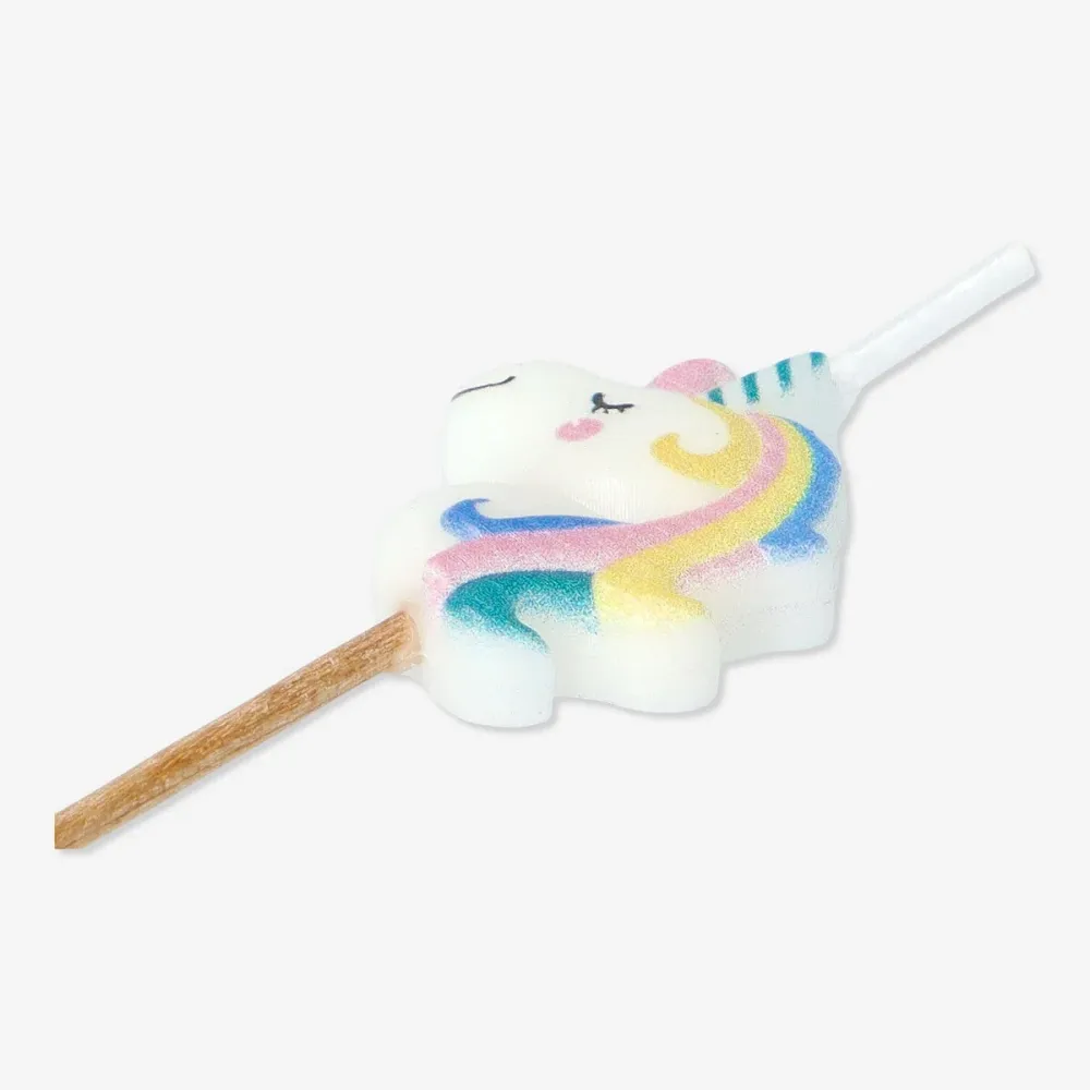 Enhjørning kake lys. 6 stk