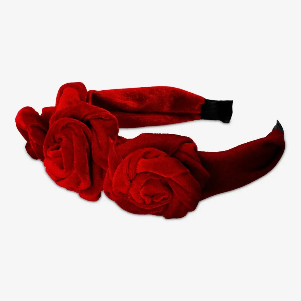 Rød fløyelshårbøyle - voksne
