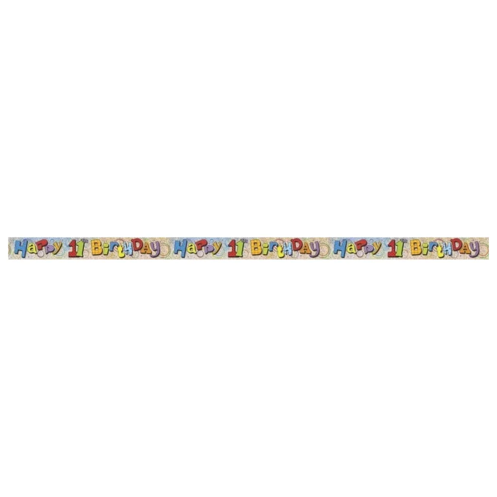 Foilbanner til 11årsdag, ca 3,6m