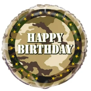 Folieballong Kamuflasje "Happy Birthday"