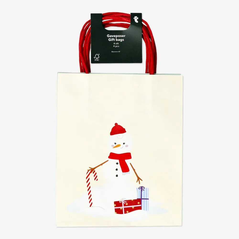 Gaveposer med Jul motiver - 4 stk
